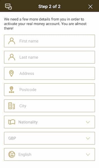 Mega Riches Sign up 3