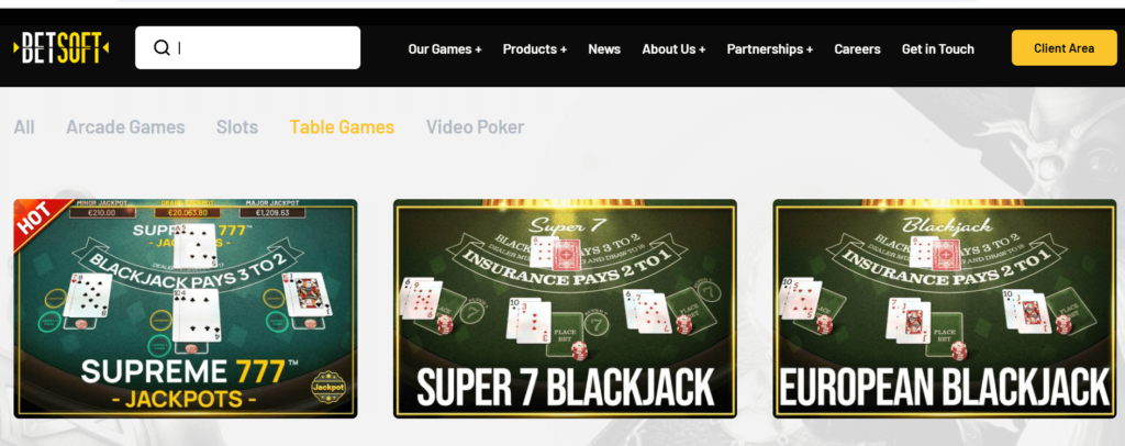 Betsoft table games