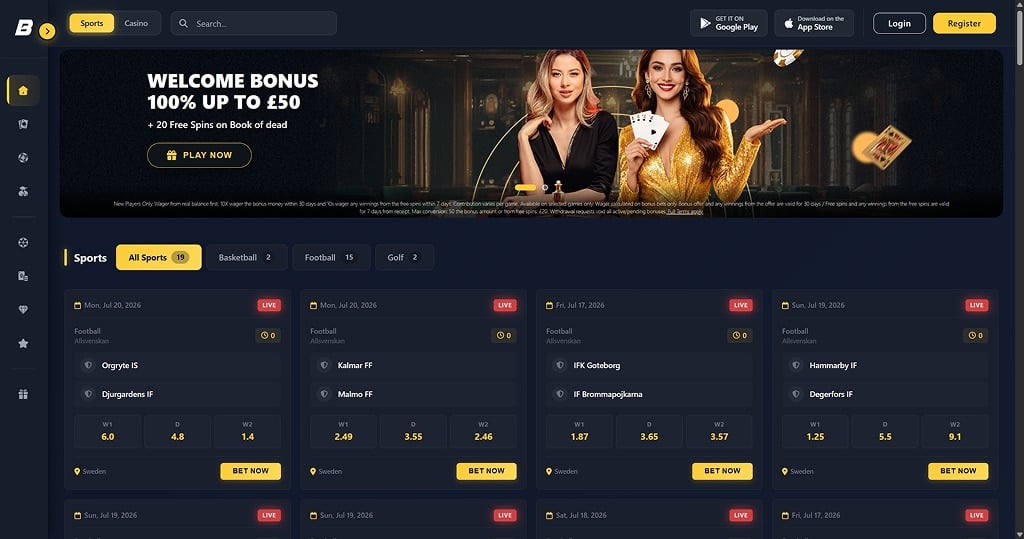 BetMaze frontpage