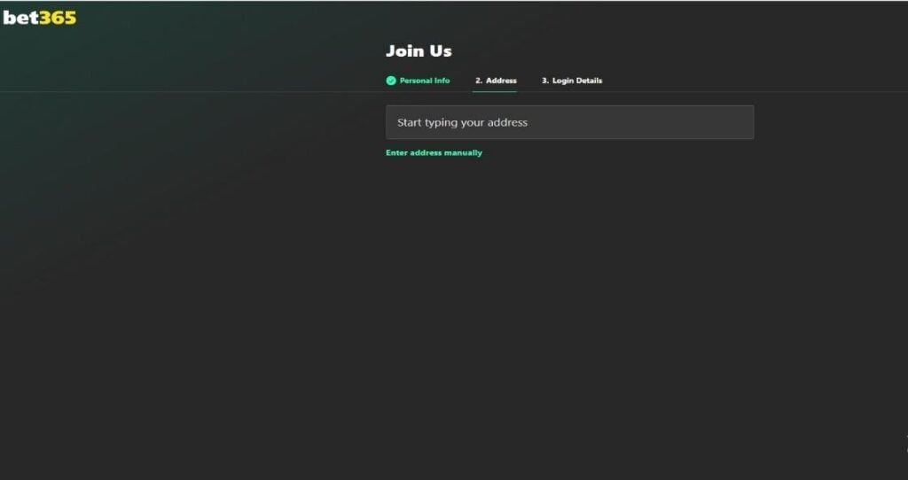 Sign Up Process at Bet365 2
