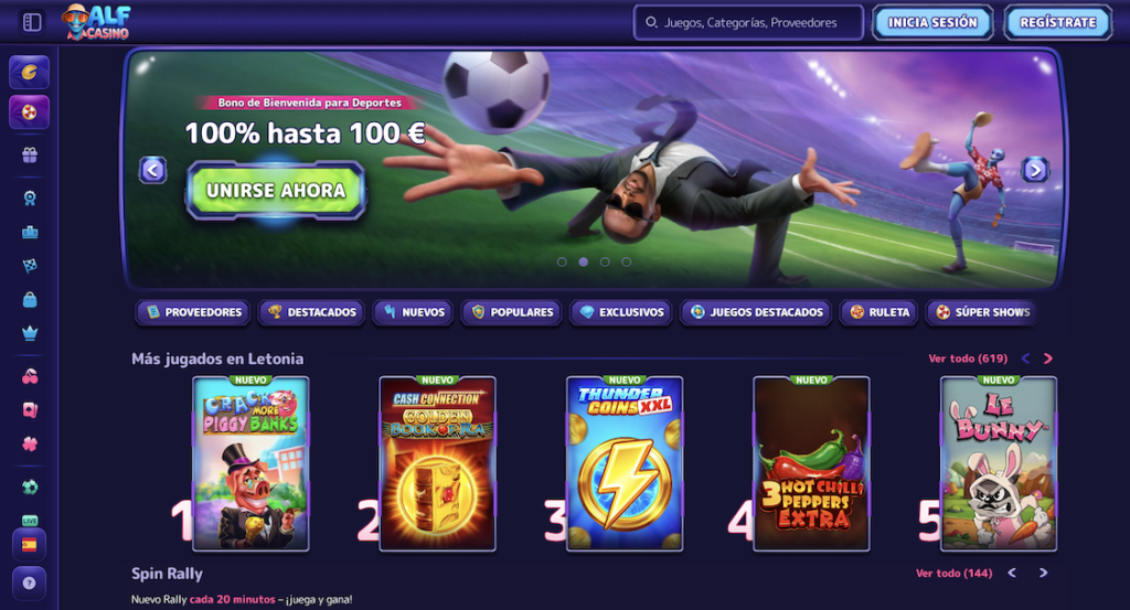 Alf Casino página principal