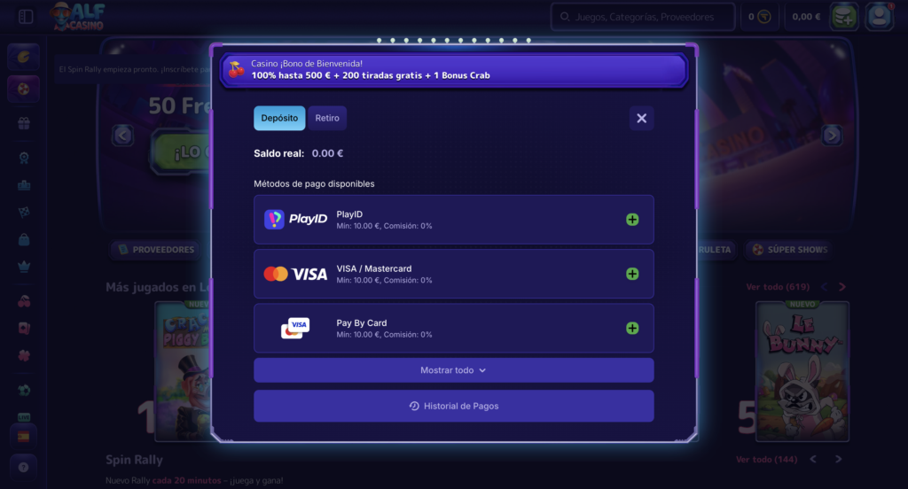 Alf Casino pagos