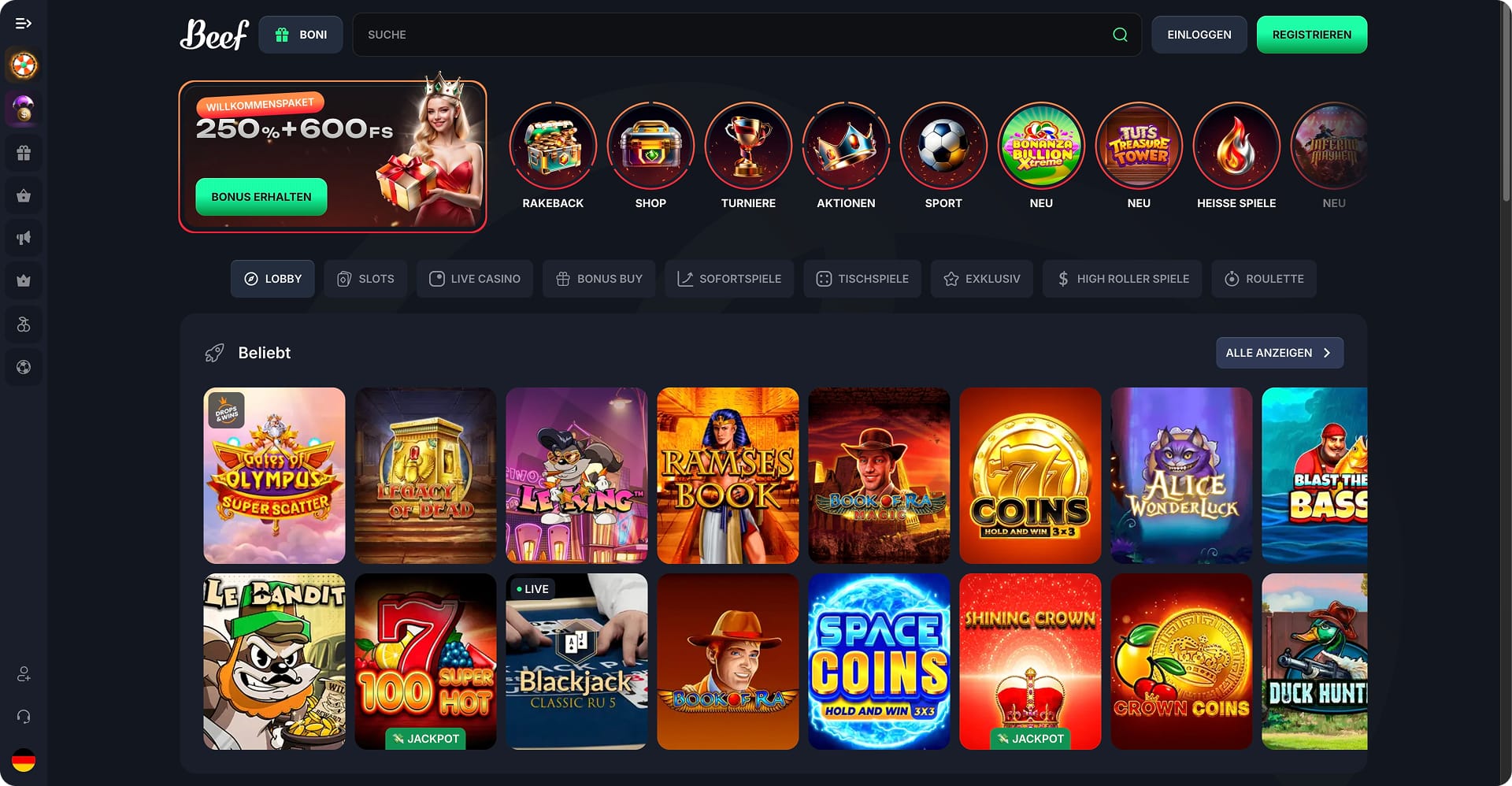 Beef Casino Rezension