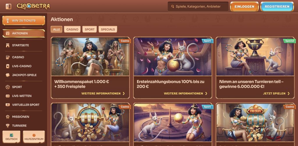 Cleobetra Casino Boni