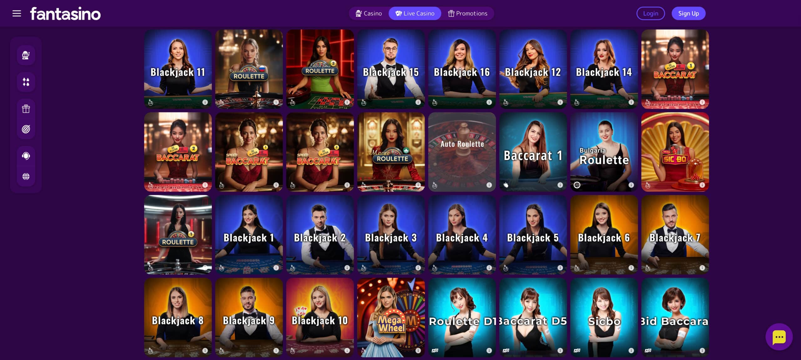 Fantasino live casinospel