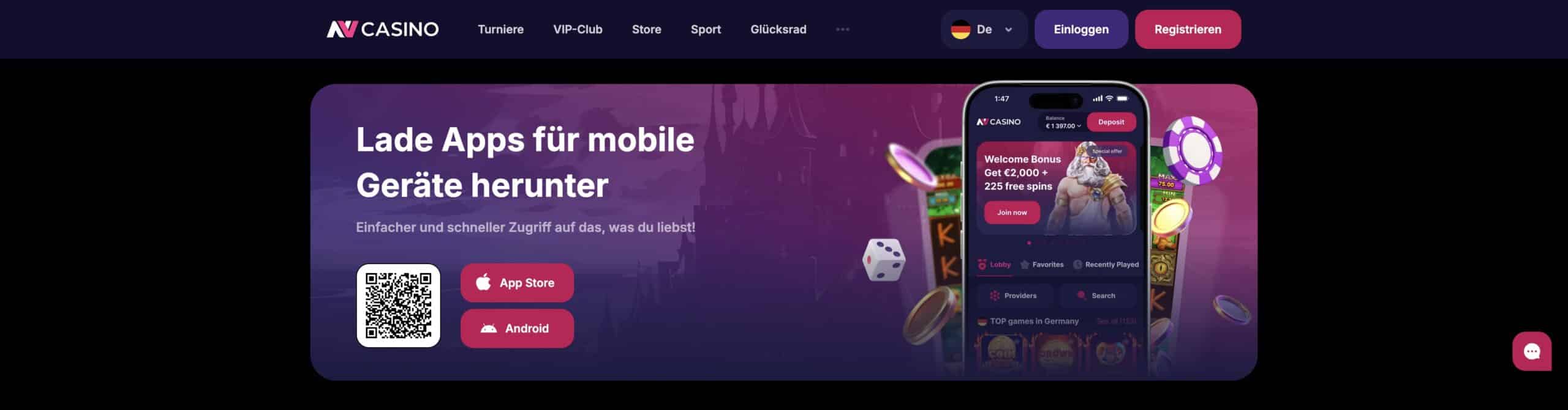 Mobiles Spielen im NV Casino