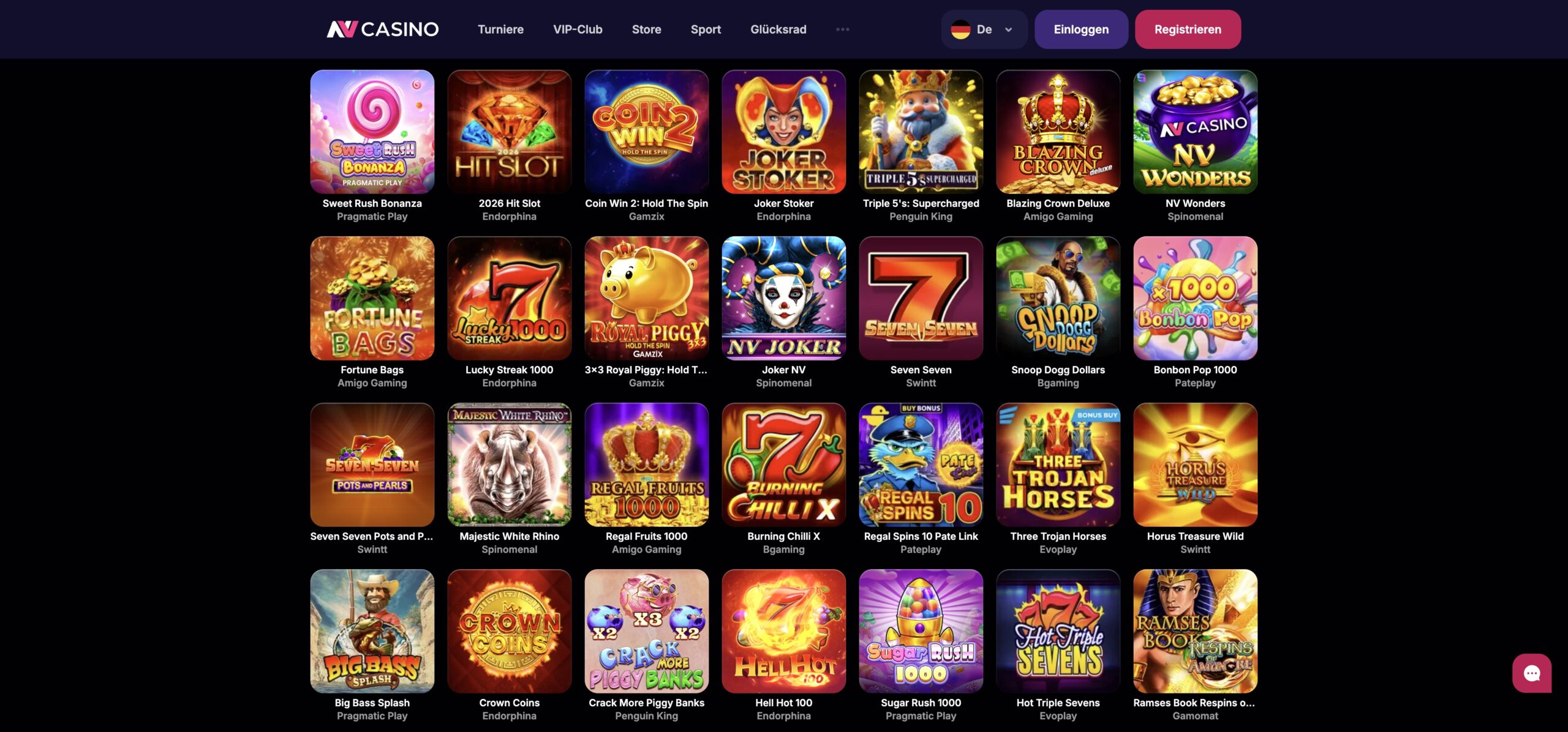 NV Casino Spielauswahl