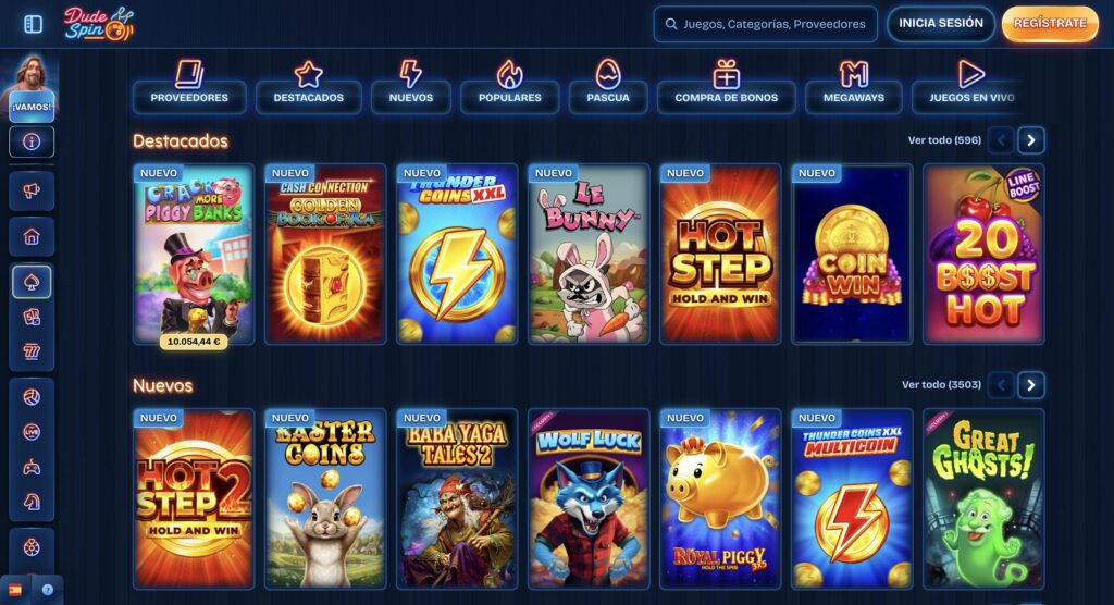 Selección de juegos de DudeSpin