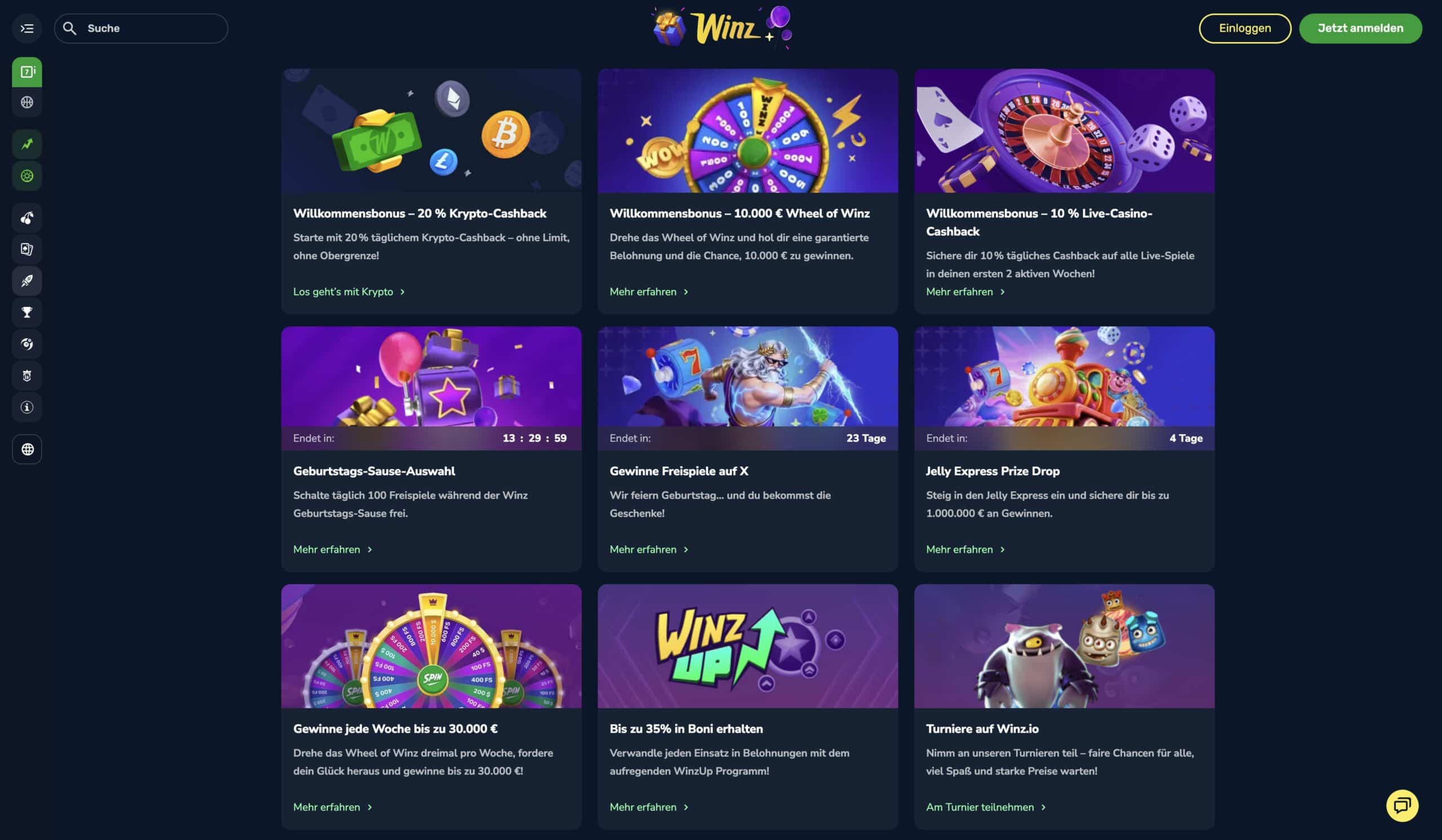 Winz.io Casino-Boni