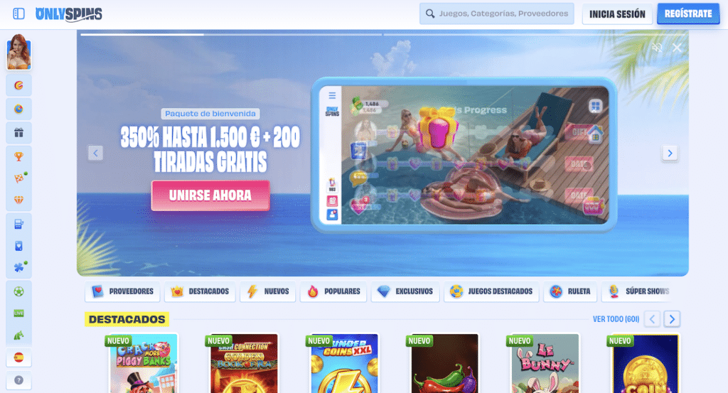 OnlySpins Casino página principal