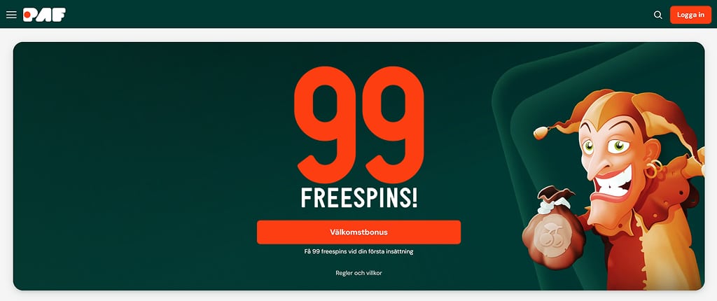 PAF välkomstbonus