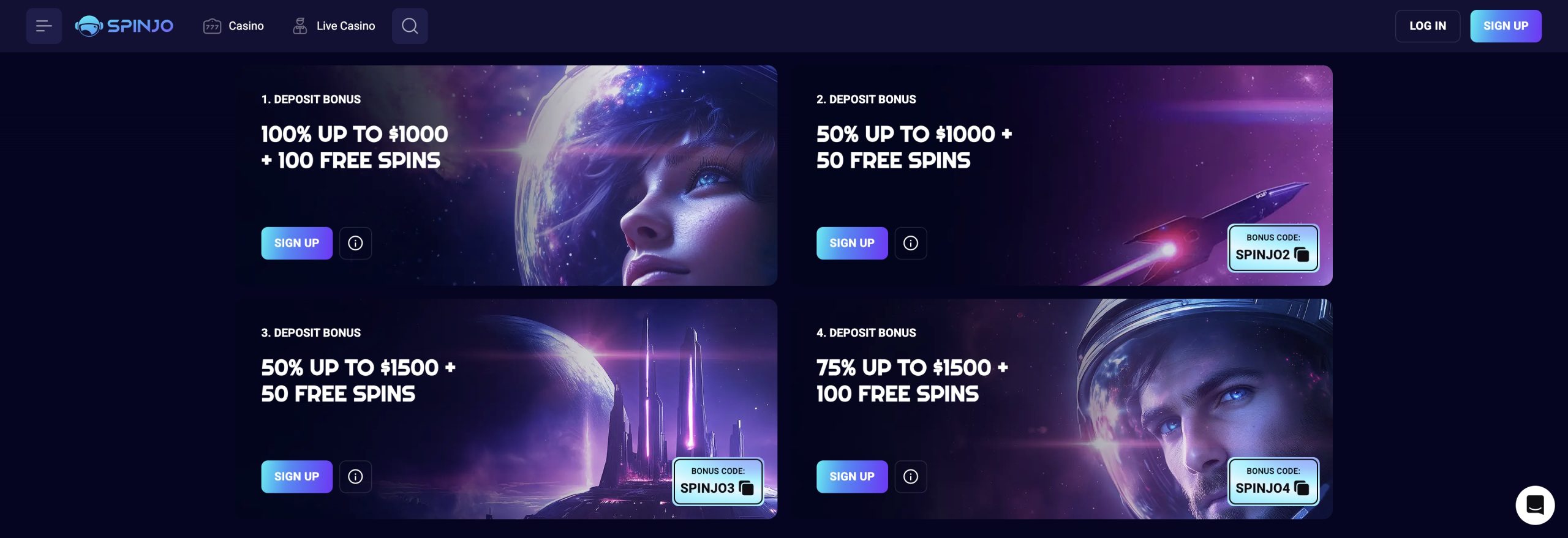 Spinjo Casino Bonuses